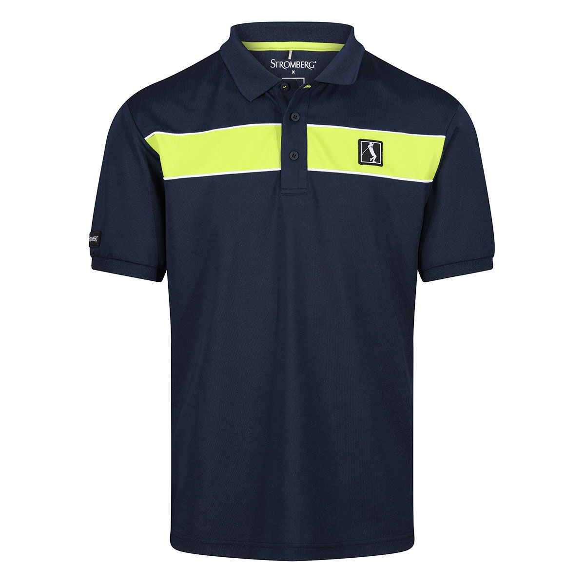 Stromberg Men's Lee Sharpe Gilbert Golf Polo Shirt, Mens, Navy/lime, Medium | American Golf von Stromberg