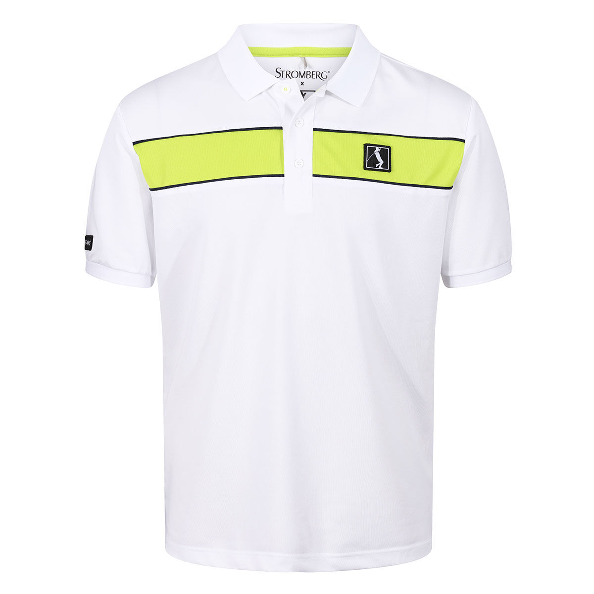 Stromberg Men's Lee Sharpe Gilbert Golf Polo Shirt, Mens, White/lime, Small | American Golf von Stromberg
