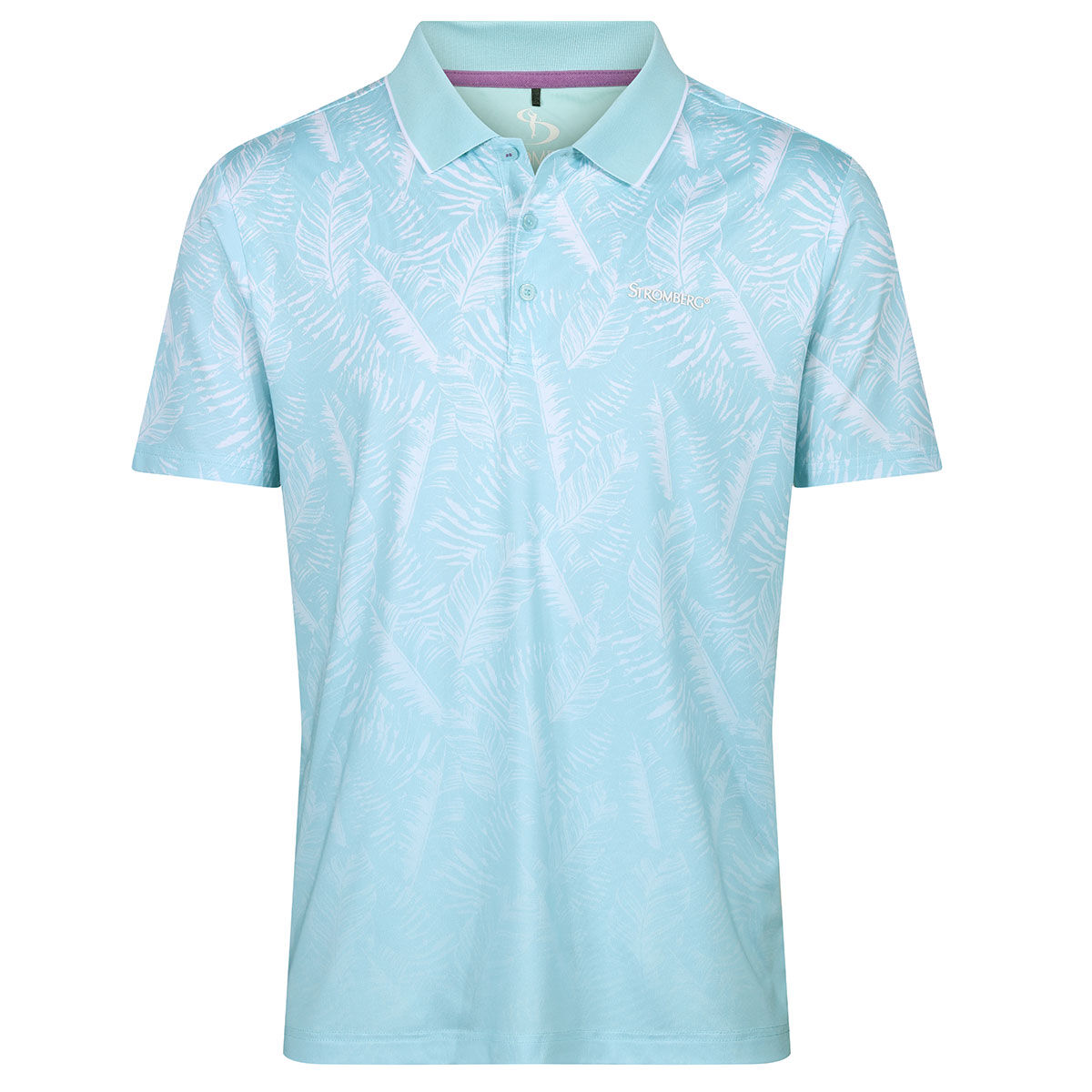 Stromberg Men's Manaslu Print Golf Polo Shirt, Mens, Light blue/white, Medium | American Golf von Stromberg
