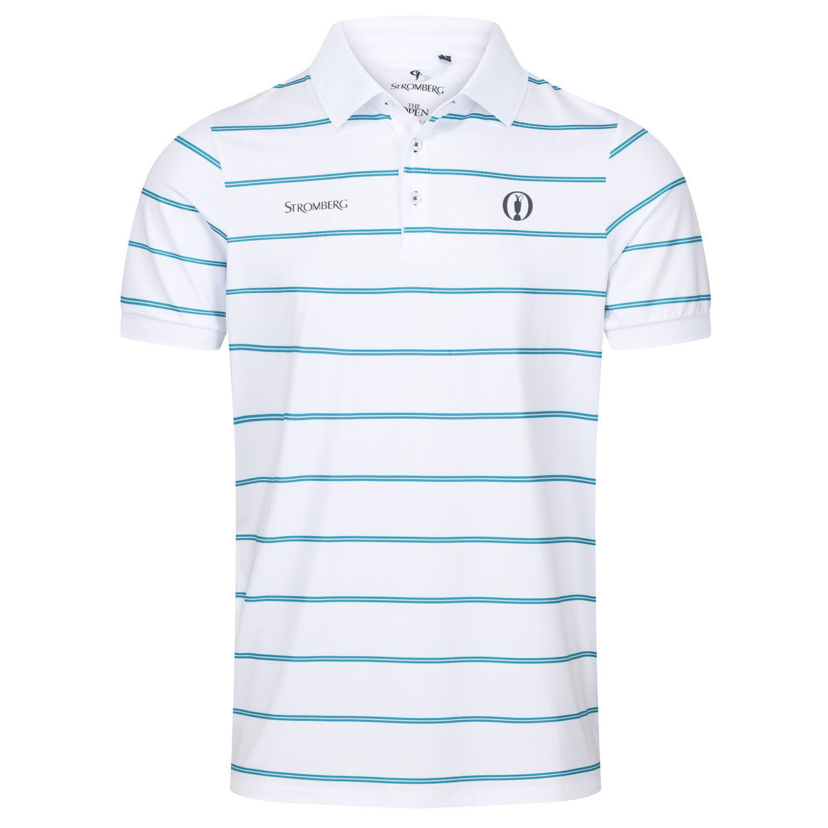 Stromberg Men's Open Elevate Golf Polo Shirt, Mens, White/blue, Small | American Golf von Stromberg