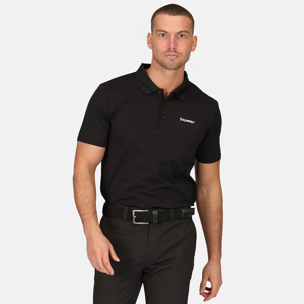 Stromberg Men's Tempo Marl Golf Polo Shirt, Mens, Black, Large | American Golf von Stromberg