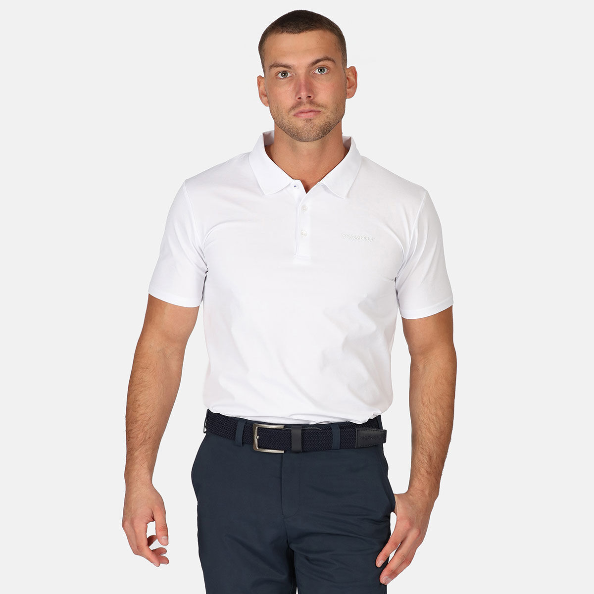 Stromberg Men's Tempo Marl Golf Polo Shirt, Mens, White, Large | American Golf von Stromberg