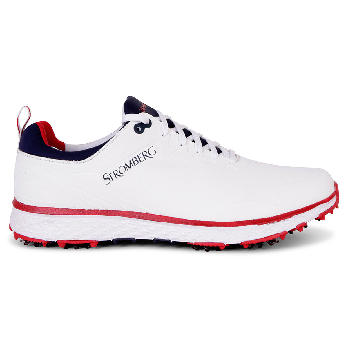Stromberg Men's Tempo Waterproof Spiked Golf Shoes, Mens, White/navy/red, 8 | American Golf von Stromberg