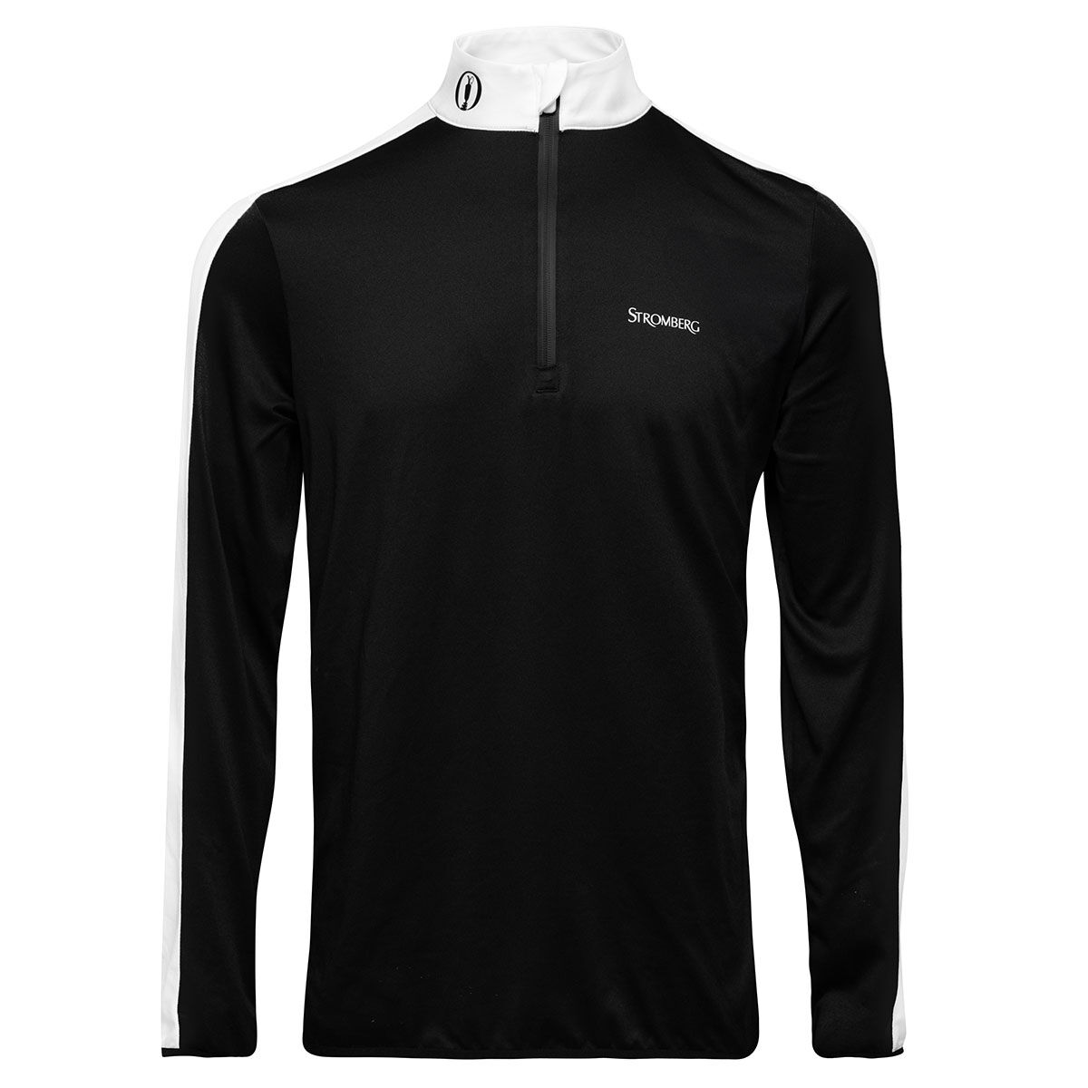 Stromberg Mens Black and White The Open Athena Half Zip Golf Mid Layer, Size: Medium | American Golf von Stromberg