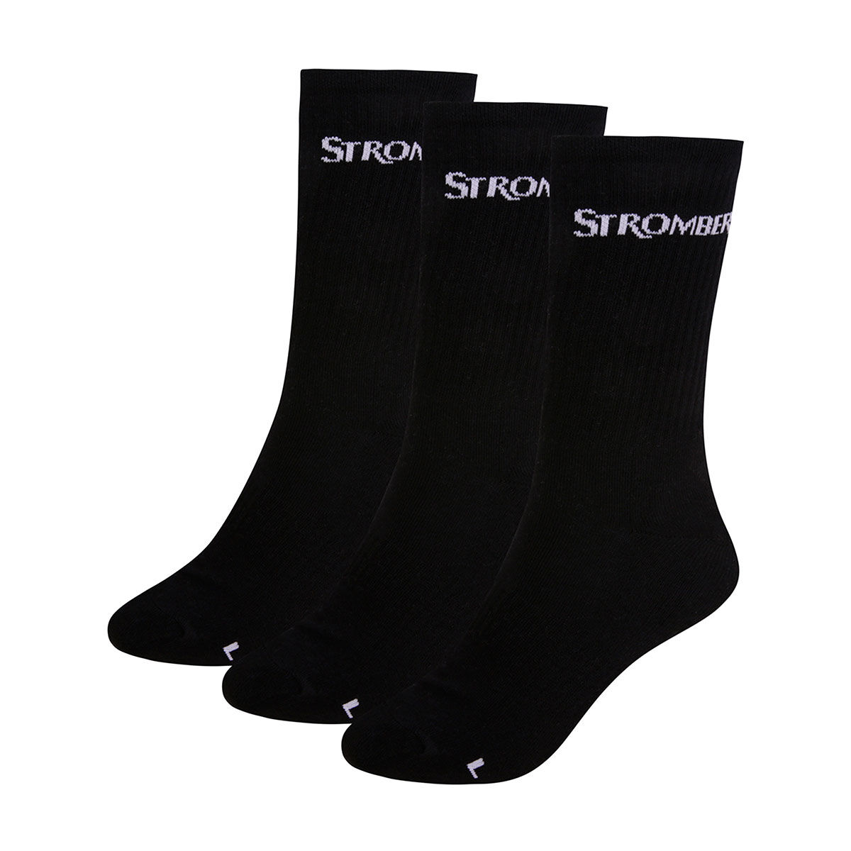 Stromberg Mens Black Comfortable Pack of 3 Edge Crew Golf Socks, Size: 6-8.5  | American Golf von Stromberg