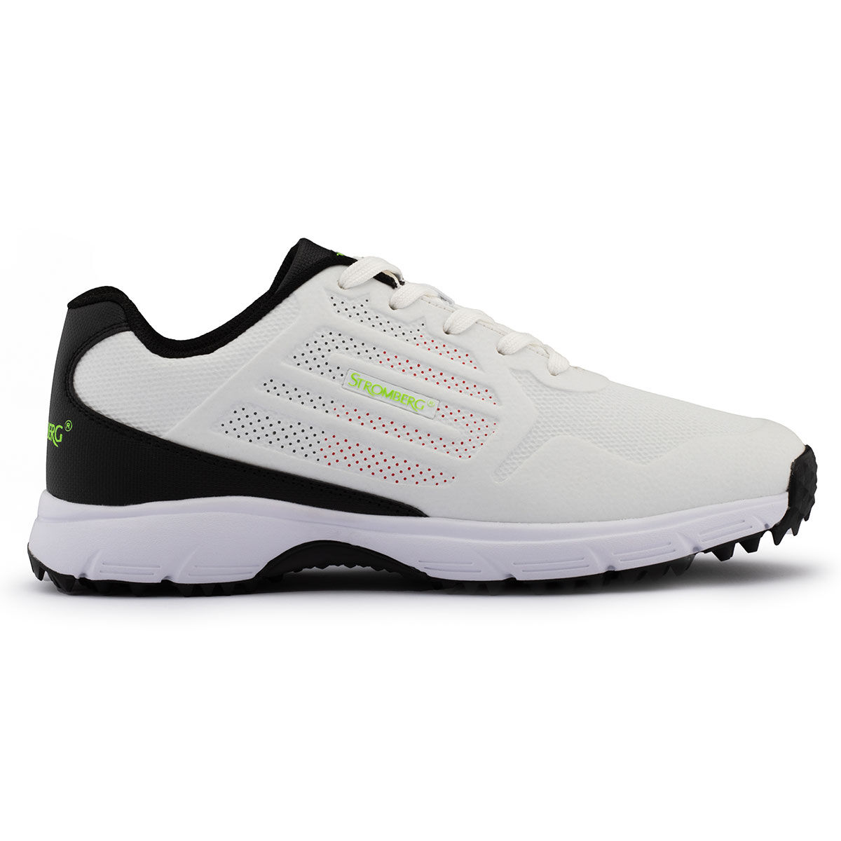 Stromberg Mens White and Black Waterproof Colourblock Firma Spikeless Golf Shoes, Size: 9| American Golf von Stromberg