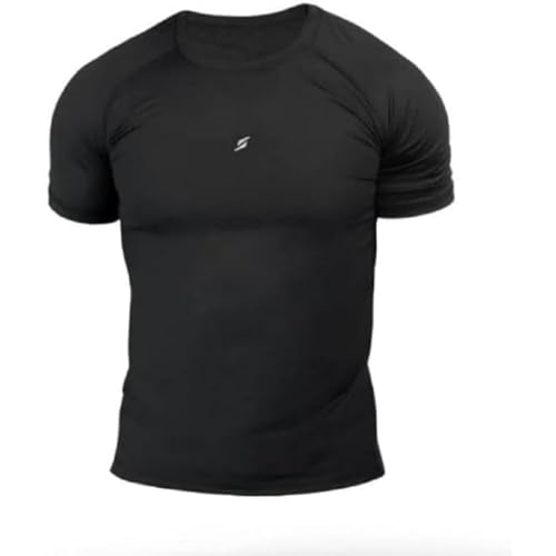 STRYVE Herren Prime Trainingsshirt M | All Black Sportbekleidung, Schwarz, M von STRYVE