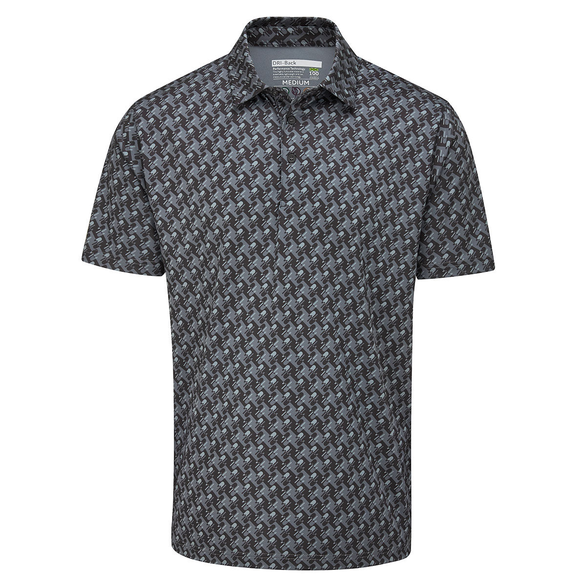 Stuburt Men's Buzzard Repeat Golf Polo Shirt, Mens, Black, Large | American Golf von Stuburt