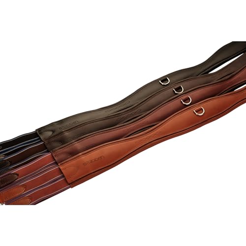 Stübben Leder-Sattelgurt Langgurt Overlay mit beidseitigem Elastikzug - Redwood - 150cm von Stübben