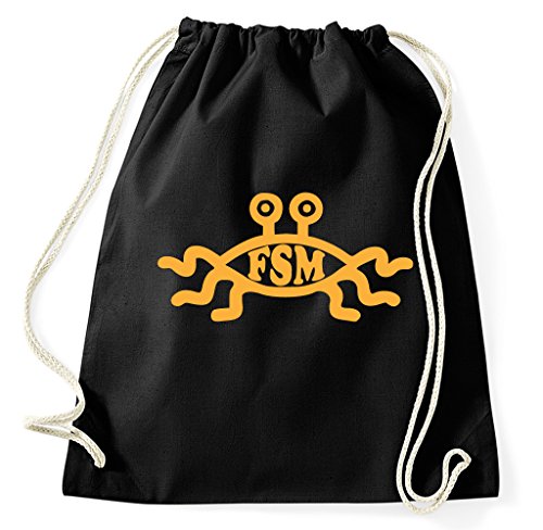 Styletex23 FSM Fliegendes Spaghettimonster Turnbeutel Sportbeutel, schwarz von Styletex23