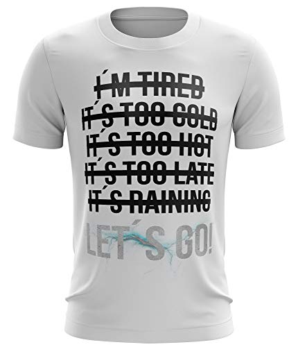 Stylotex Fitness T-Shirt Herren Sport Shirt I´m Tired, It´s Too Cold. Let´s Go! Gym Tshirts für Performance beim Training | Männer Kurzarm | Funktionelle Sport Bekleidung, Farbe:Weiss, Größe:S von Stylotex