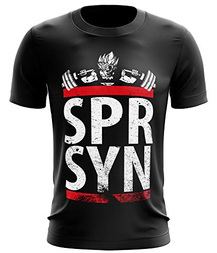 Stylotex Fitness T-Shirt Herren Sport Shirt SPR SYN Gym Tshirts für Performance beim Training | Männer Kurzarm | Funktionelle Sport Bekleidung, Farbe:schwarz, Größe:XXL von Stylotex