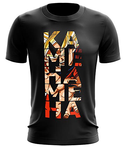 Stylotex Fitness T-Shirt Herren Sport Shirt Kamehameha Gym Tshirts für Performance beim Training | Männer Kurzarm | Funktionelle Sport Bekleidung, Farbe:schwarz, Größe:L von Stylotex