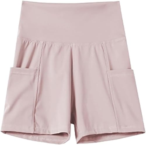 SuGJun Sommer-Oberbekleidung für Damen, dünne Yoga-Shorts, hohe Taille, Bauchkontrolle, Sicherheitshose, Anti-Expositions-Sicherheitshose für Damen, dünne Außen-Shorts (Pink,L (53-65kg)) von SuGJun