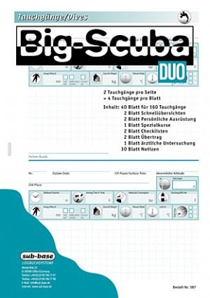 Sub-base Logbuch Einlagen Duo mit PADI Lochung auch für IQ L Logbuch geeignet!! von Sub-base