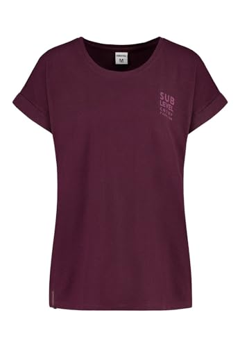 Sublevel Damen T-Shirt Jerseyshirt LSL-523 einfarbiges Kurzarmshirt Rundhals Dark red M von Sublevel