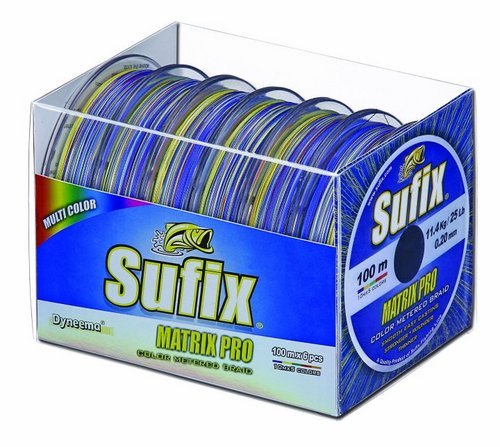 Sufix Matrix Pro Multi Color 0,20mm 11,4Kg 600m geflochtene Schnur von Sufix