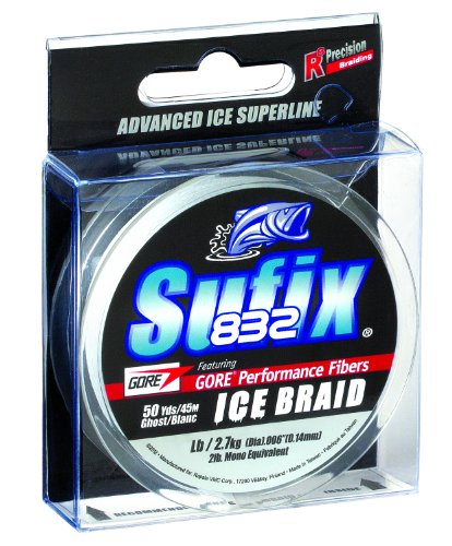 Sufix Unisex-Erwachsene 671-008GH 832 Ice Braid 3,6 kg Ghost, Mehrfarbig/Meereswellen (Ocean Tides), 8-Pound von Sufix
