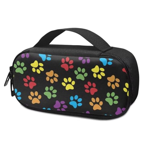 Suhoaziia Colorful Paws Insulinkühler Reisetasche für Glukosemessgerät, Medikamente, Insulinstifte und andere Diabetes-Pflegemittel, Diabetes-Organizer-Taschen mit Netztaschen von Suhoaziia