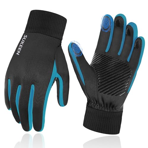 Handschuhe Kinder Softshell Winterhandschuhe Wasserdicht Warme Sporthandschuhe Kinder Reithandschuhe mit Anti-Rutsch Winddicht Fahrradhandschuhe Fleece Radhandschuhe Outdoor Sport für Jungen Mädchen von Sukeen