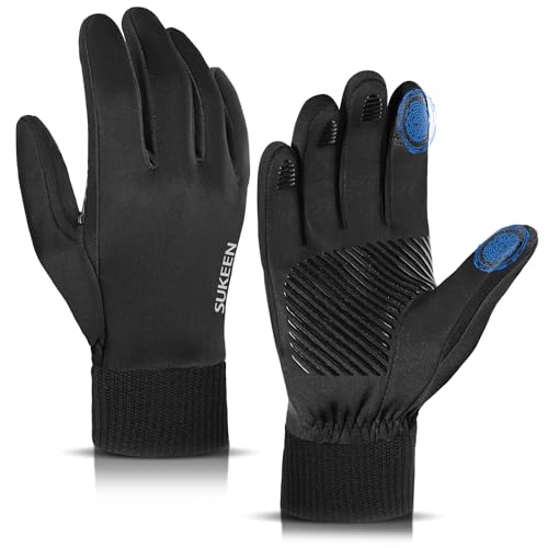 Sukeen Handschuhe Herren Damen Thermo Winterhandschuhe Wasserdichter Touchscreen Handschuhe Winter Fahrradhandschuhe Laufhandschuhe Sporthandschuh rutschfeste Handschuhe für Wandern Arbeit von Sukeen