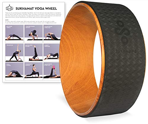 SukhaMat Yoga Wheel Pro Yoga-Rad, 31,8 x 12,7 cm, für tiefere Posen, lindert Rückenschmerzen, Dehnung, NEU Online-Video-Yoga-Rad, Anleitung (evtl. nicht in deutscher Sprache) von SukhaMat