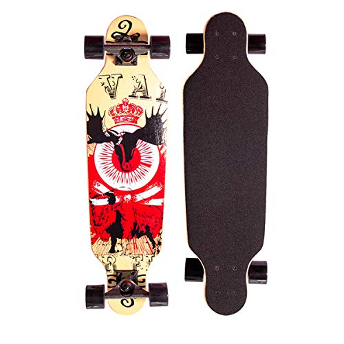 Sumeber Longboard Skateboard 31 Zoll for Anfänger Twin Tip Street Long Board Komplettes Drop-Through Freeride Skating Cruiser Boards mit Light Up Wheels für Jugendliche Erwachsene Kinder Als Geschenke von Sumeber