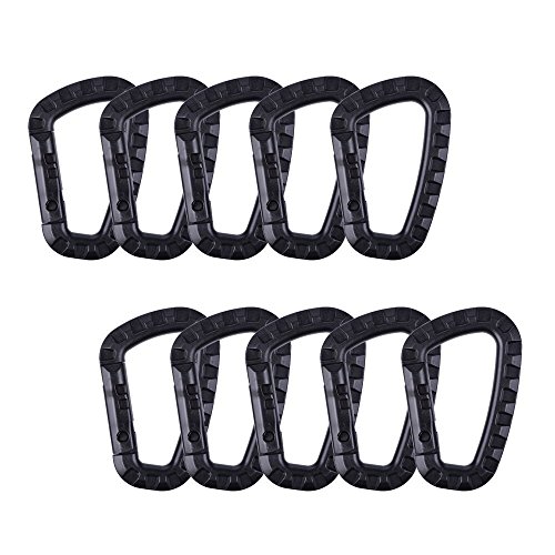 Sumersha 10 pcs 80mm(3,1 inch) Karabiner Clip Verschluss Haken Schlüsselring Halter Schwarz von Sumersha