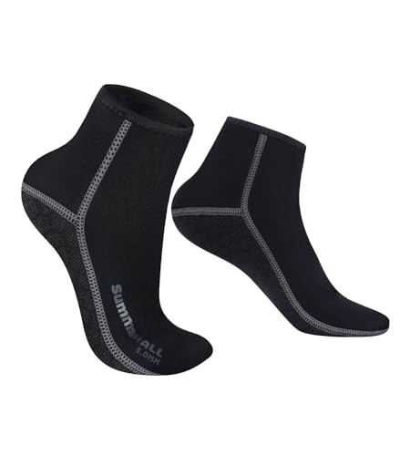 Summshall 3mm Neoprensocken für Damen und Herren, Warm Halten Neopren Socken Anti-Rutsch-Sohle Neoprensocken Langlebigkeit für Wassersport von Summshall