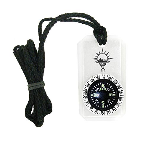MiniComp II - Mini Orientierungslaufkompass mit drehbarer Lünette | Leicht zu lesender Zipperpull-Kompass für Jacke, Parka oder Pack von Sun Company
