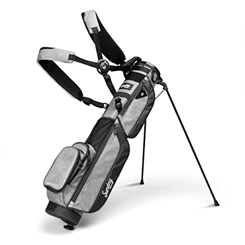Sunday Golf Loma XL Tasche – Leichte Golftasche mit Gurt und Ständer – Leicht zu tragende Pitch n Putt Golftasche – Par 3 und Executive Courses, 3,4 Pfund (Heidegrau) von Sunday Golf