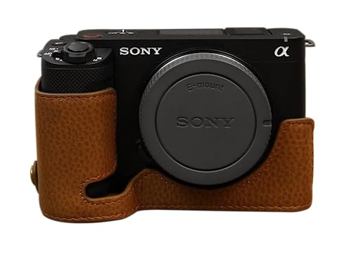 Kameratasche für Sony Alpha ZV-E1 Kameratasche mit Stativ-Design, obere Schicht aus echtem Leder, braun, Kuriertasche von SundayZaZa