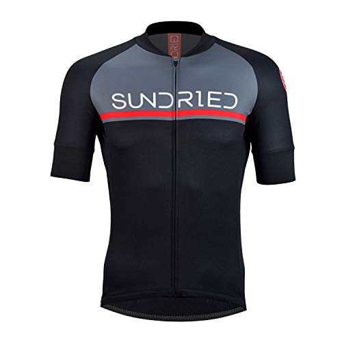 SUNDRIED Mens Short Sleeve Cycling Jersey Road Bike Cycling Top Mountain Bike Shirt (Schwarzes, M) von SUNDRIED