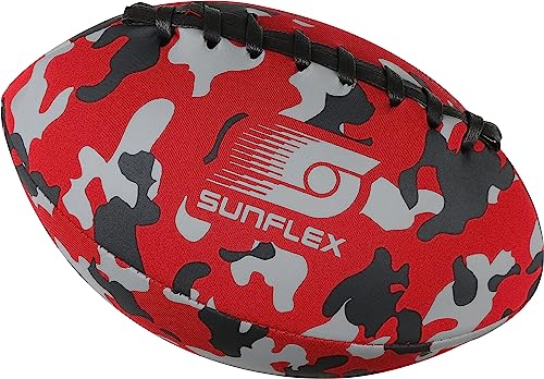 Sunflex® Neopren American Football Camo red | sehr griffig und lässt Sich ideal Werfen und Fangen | Ball weich und leicht für den Strand und den Garten| extrem robust und für Jede Altersgruppe von Sunflex