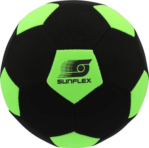 Sunflex® Neopren Fußball Gr. 3 Grün | Beach-Fußball zum Barfuß Spielen | Beachsoccerball | weich & robust für Strand, Wiese & Wasser | Dribbeln & Rollen & Schießen | für Jede Altersgruppe von Sunflex