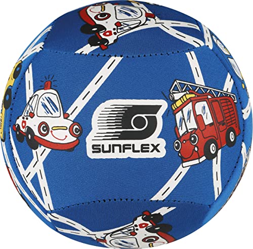 Sunflex® Youngster Cars Neoprenball Size 2 | Kinderball | Kindgerecht mit rutschfestem Grip | mit robuster Gummiblase | Spielball für Wasser und Land von Sunflex