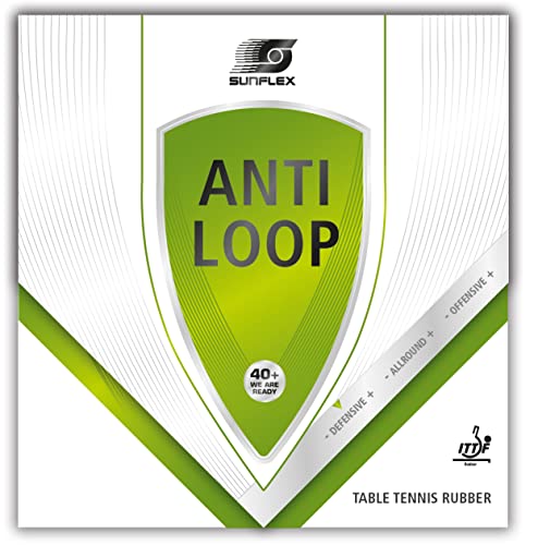 Sunflex ANTILOOP Tischtennis-Belag | professioneller Anti Topspin Belag | ITTF zugelassen | Gute Spinumkehr und Sicherheit | 1,5mm Schwamm | rot von Sunflex