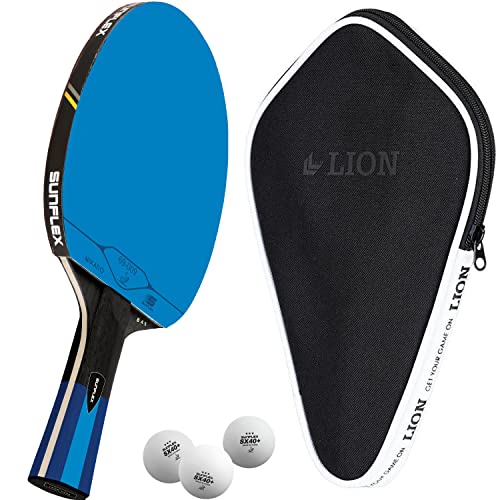 Sunflex B45 Tischtennisschläger + Tischtennishülle Cover + 3*** ITTF SX40+ Tischtennisbälle | Tischtennisschlägerset | Tischtennis Profi Set von Sunflex