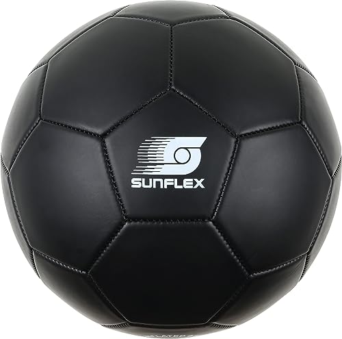 Sunflex Fußball Black | robust und langlebig mit perfektem Sprungverhalten | hervorragendes Ballgefühl | für alle Altersgruppen geeignet | Ballgröße 5 von Sunflex