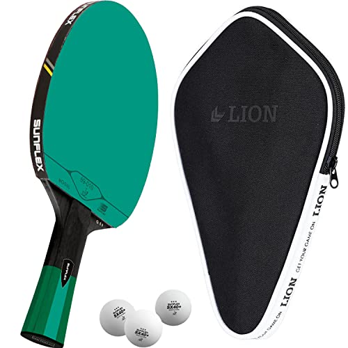 Sunflex G50 Tischtennisschläger + Tischtennishülle Cover + 3*** ITTF SX40+ Tischtennisbälle | Tischtennisschlägerset | Tischtennis Profi Set von Sunflex
