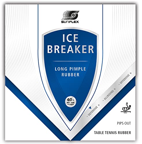 Sunflex Ice Breaker Tischtennis-Belag | professionelle Lang Noppe | ITTF zugelassen | gefährliches Angriffsspiel | 0,5mm Schwamm | rot von Sunflex