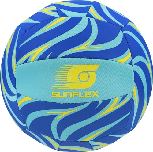 Sunflex Neopren Zubehör Beach- und Funball Flames Bluefire Größe 3 | Volleyball & Starndball weich & leicht für den Strand & das Wasser | Spielball extrem robust & für Jede Altersgruppe von Sunflex