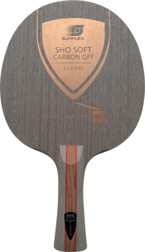 Sunflex SHO Soft Carbon Off Tischtennis-Holz | professionelles Offensiv Holz | 7 Furniere mit Carbon | gefühlvoll und schnell | anatomischer Griff von Sunflex