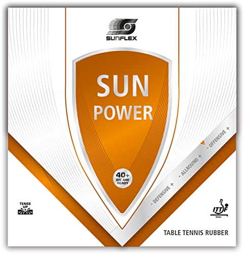 Sunflex Sun Power Tischtennis-Belag | professioneller Offensiv Belag | ITTF zugelassen | schnell und Gute Spinentwicklung | 1,8mm Schwamm | rot von Sunflex