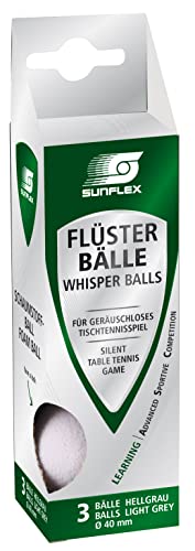 Sunflex Tischtennis Flüsterball 40+ | Schaumgummiball mit super Rebound - sehr Windstabil | Für leises Tischtennis Spielen | langsamer Tischtennisball von Sunflex