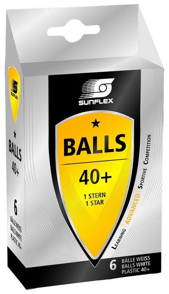 Sunflex Tischtennisball 40+ in weiß 1 Stern, Tischtennis Bälle Tischtennisball Ball Balls von Sunflex