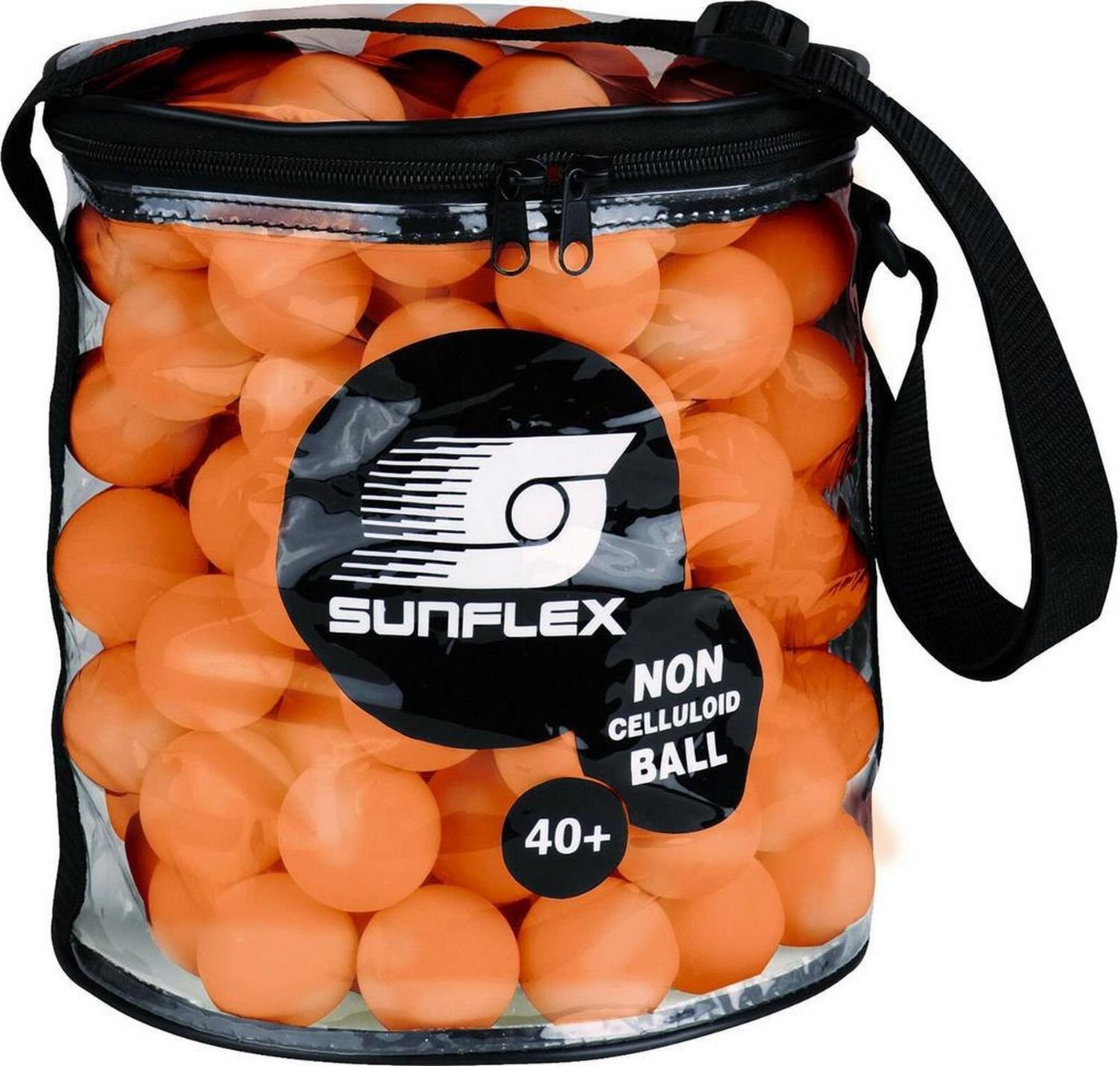 Sunflex Tischtennisball Balltasche inkl. 144 Tischtennisbälle 40+ orange, Tischtennis Bälle Tischtennisball Ball Balls von Sunflex
