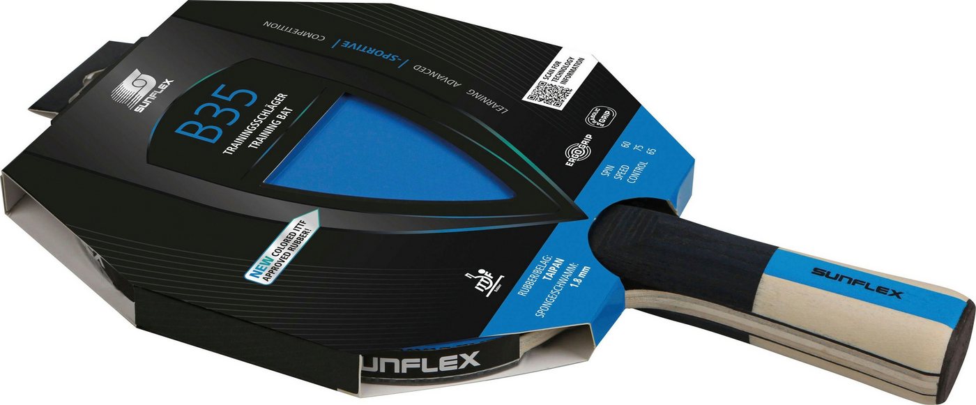 Sunflex Tischtennisschläger Color Comp B35, geübte Spieler Racket Bat von Sunflex