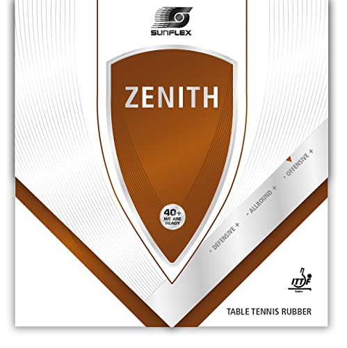 Sunflex Zenith Tischtennis-Belag | professioneller Offensiv Belag | ITTF zugelassen | geradlinig, schnell + sicheres Spiel | 1,8mm Schwamm | rot von Sunflex