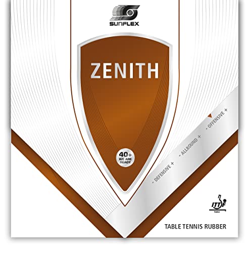 Sunflex Zenith Tischtennis-Belag | professioneller Offensiv Belag | ITTF zugelassen | geradlinig, schnell + sicheres Spiel | 2,1mm Schwamm | rot von Sunflex